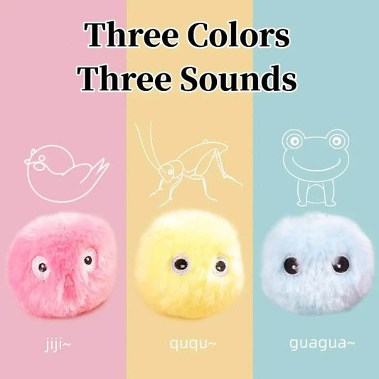 Fuzzy Cat Ball Toy with Lifelike Animal Chirping Sound - Aliexpress