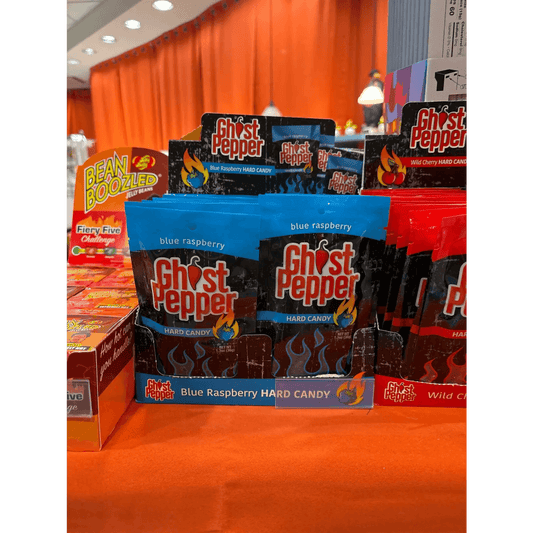 GHOST PEPPER BLUE RASPBERRY HARD CANDY 1.3 OZ PEG BAG - Nassau Candy