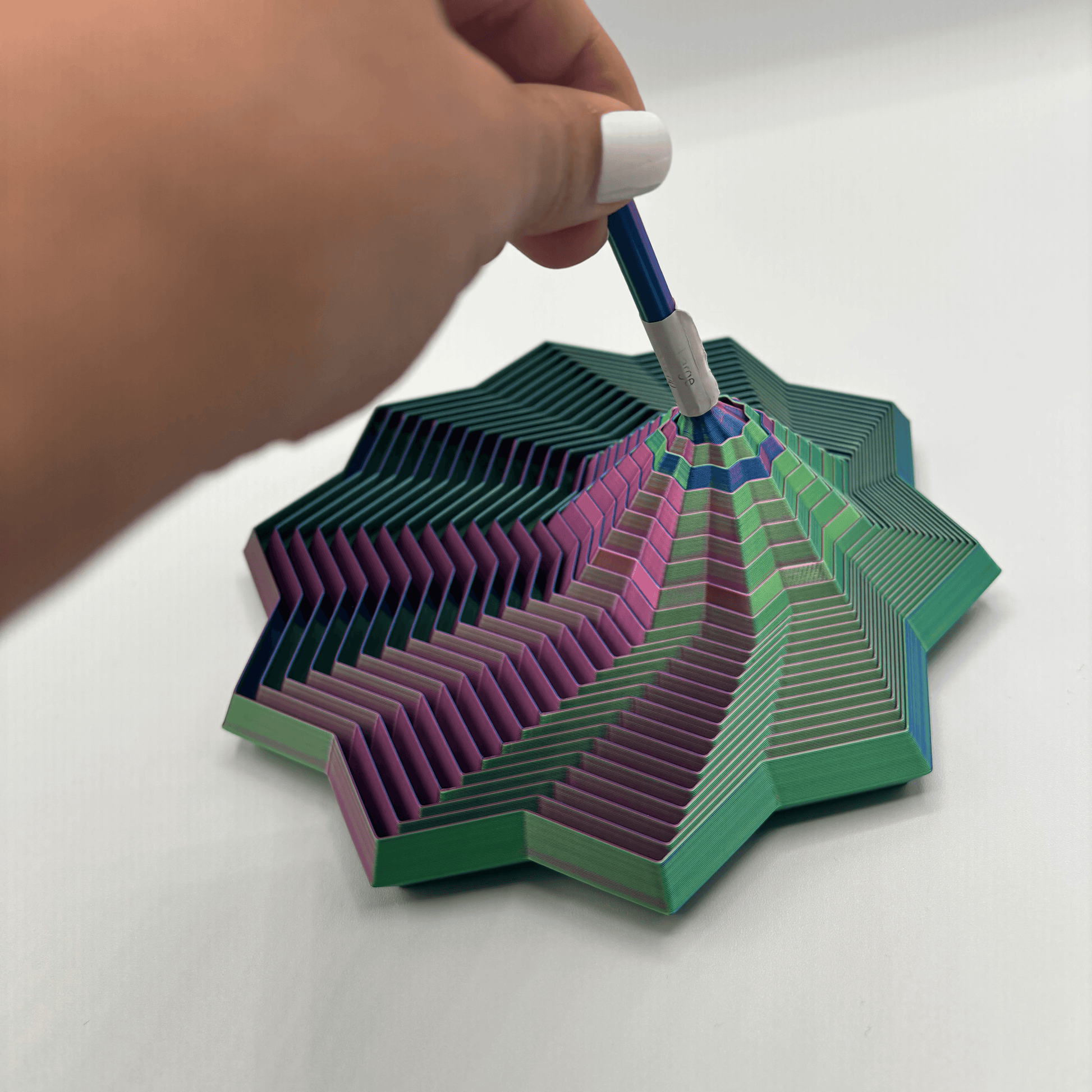 Fidget Star with Handle Visual & Sound, 3D Printed Desk Toy - - The Puntique