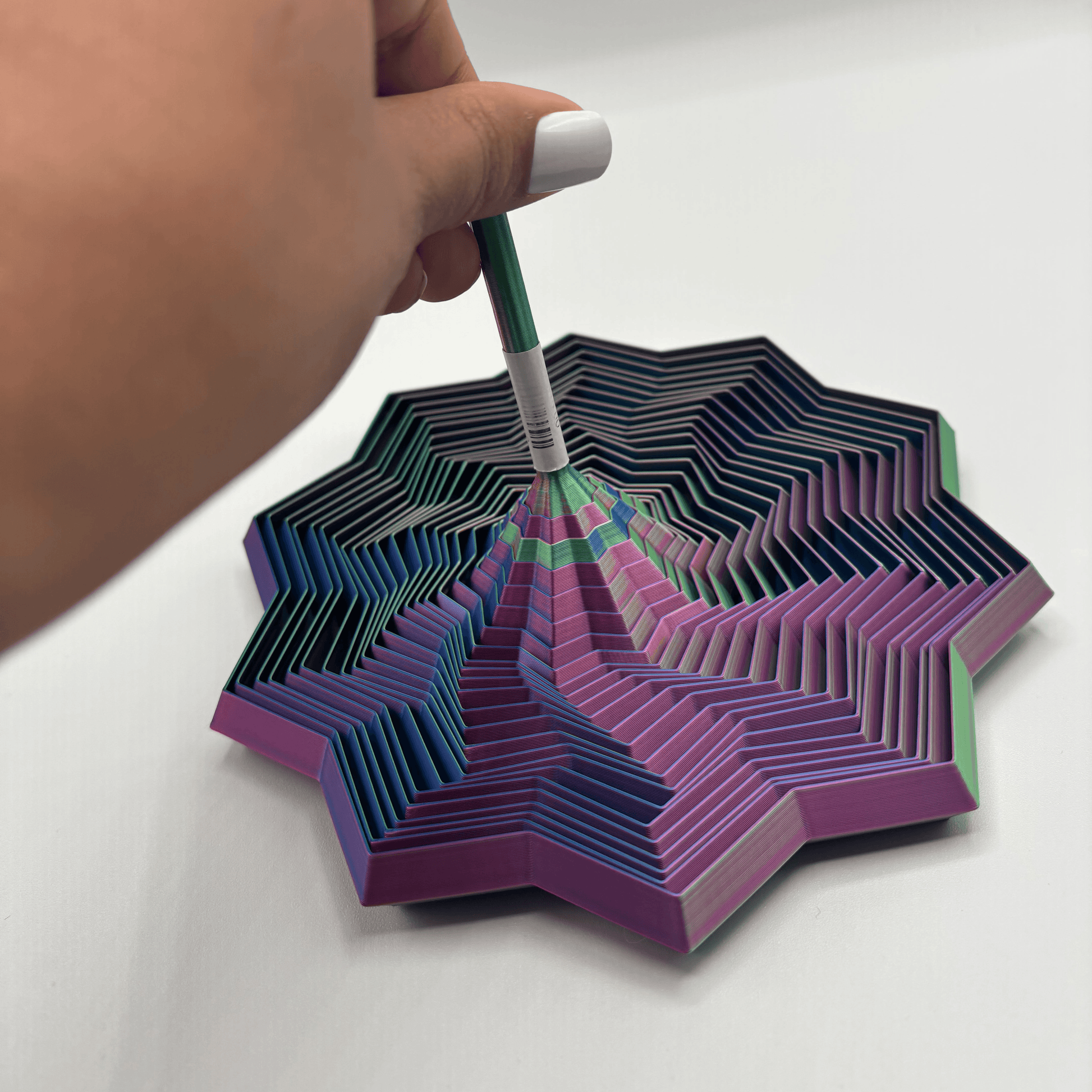 Fidget Star with Handle Visual & Sound, 3D Printed Desk Toy - - The Puntique