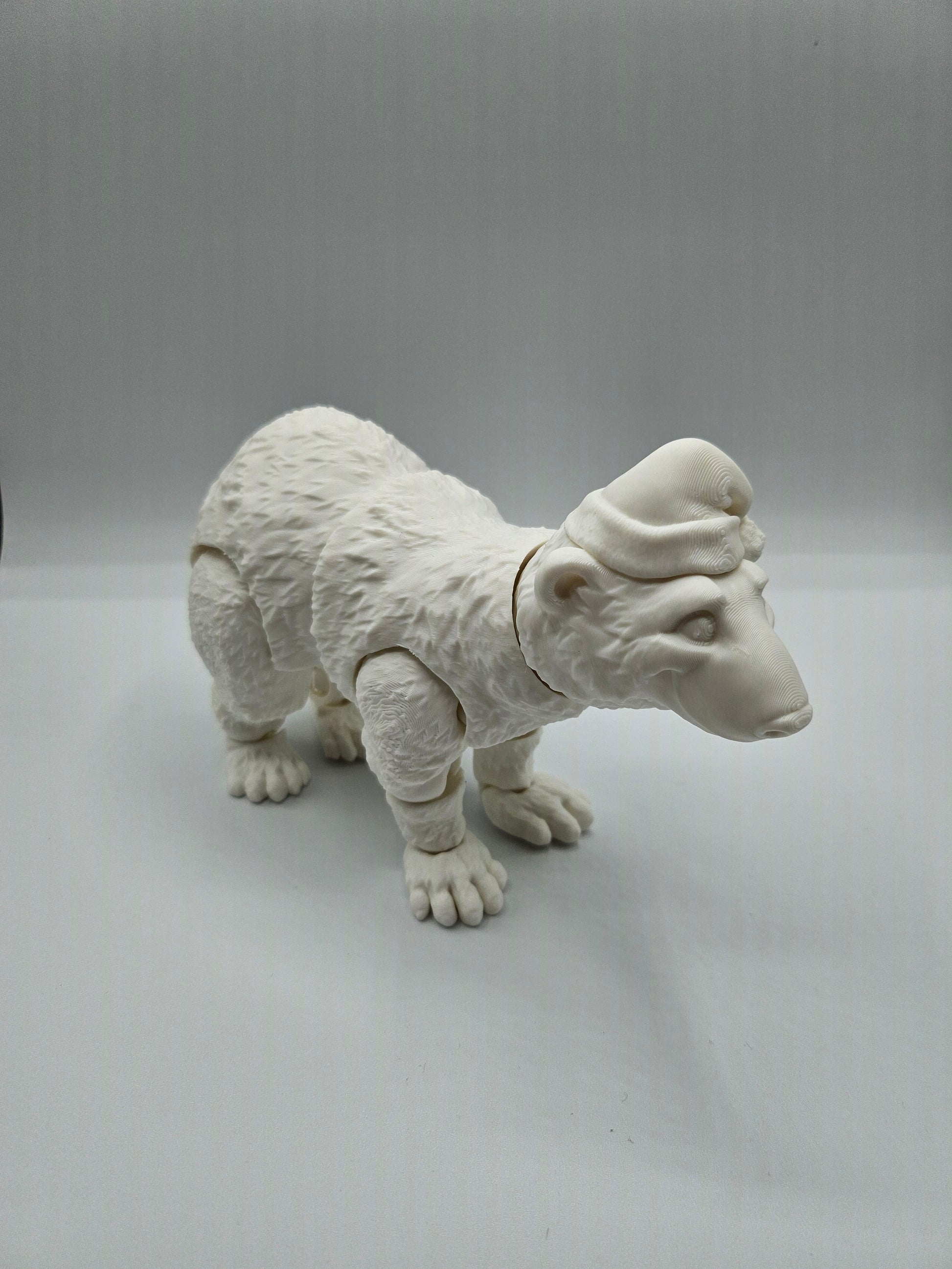 8” 3D printed articulated Standing Polar Bear - - The Puntique