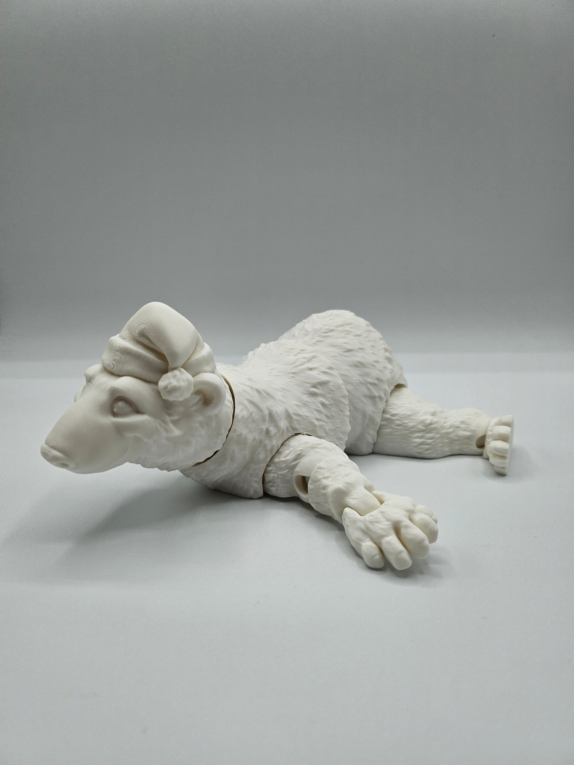 8” 3D printed articulated Standing Polar Bear - - The Puntique
