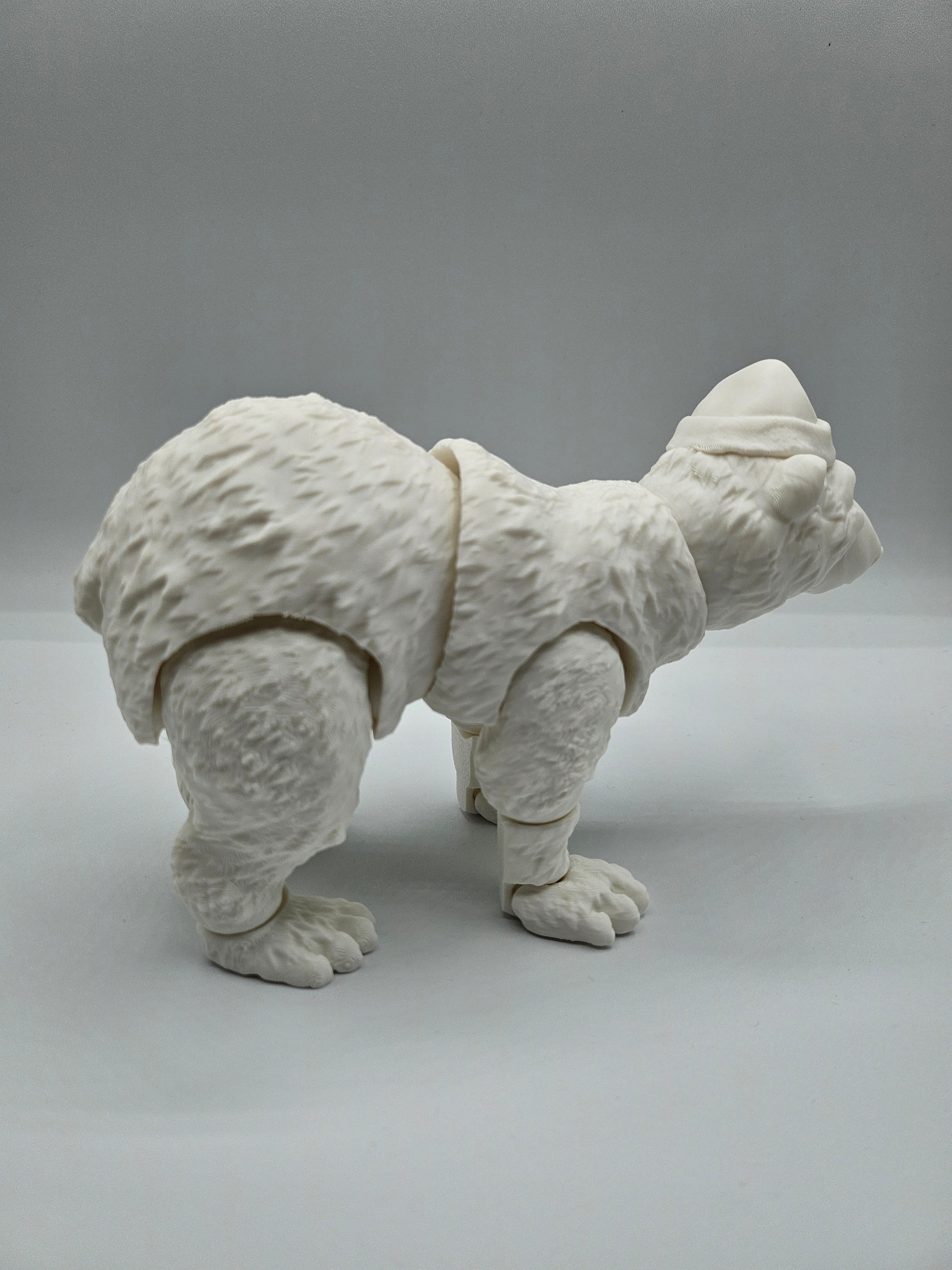 8” 3D printed articulated Standing Polar Bear - - The Puntique