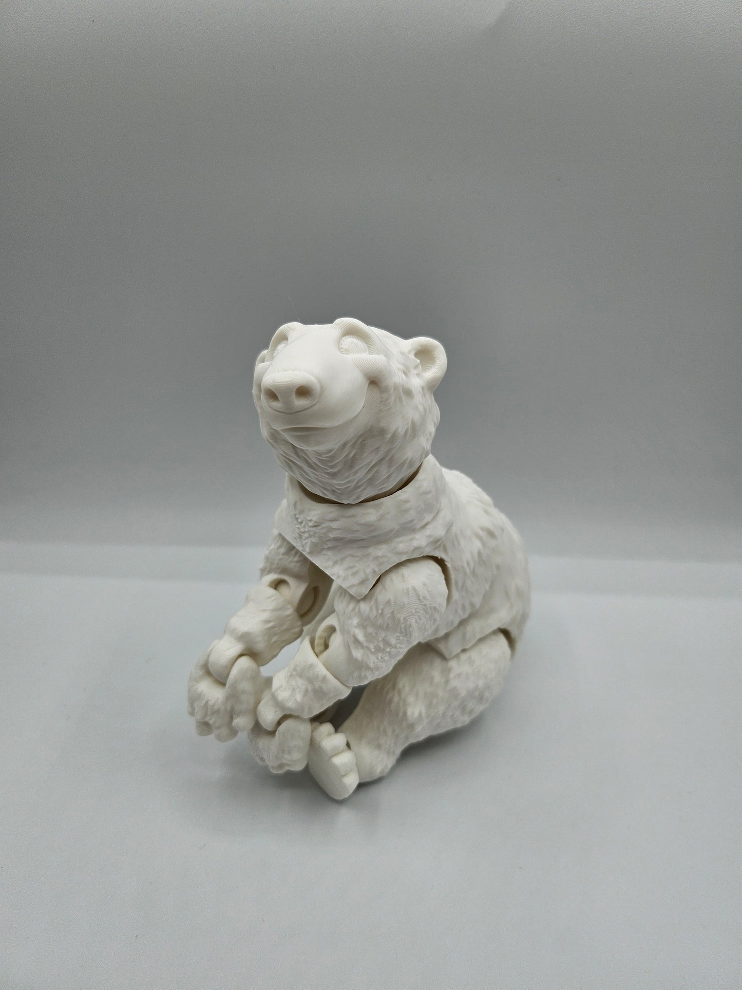 8” 3D printed articulated Standing Polar Bear - No Hat - The Puntique