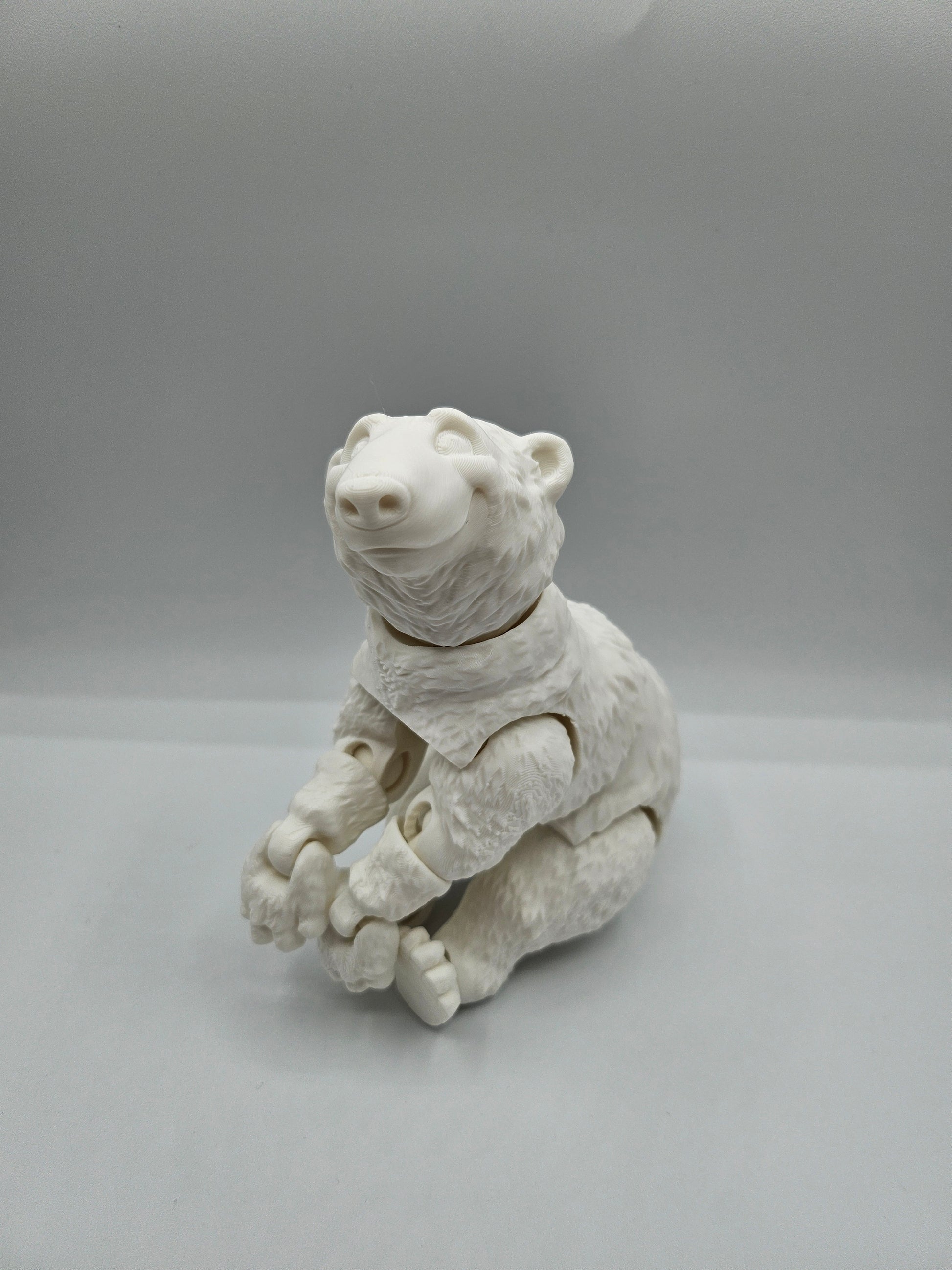 8” 3D printed articulated Standing Polar Bear - No Hat - The Puntique