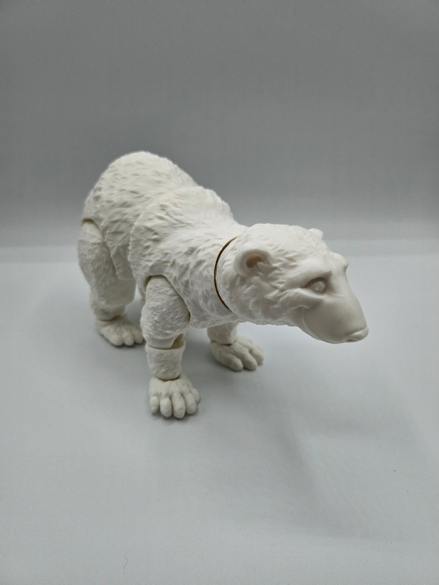 8” 3D printed articulated Standing Polar Bear - - The Puntique