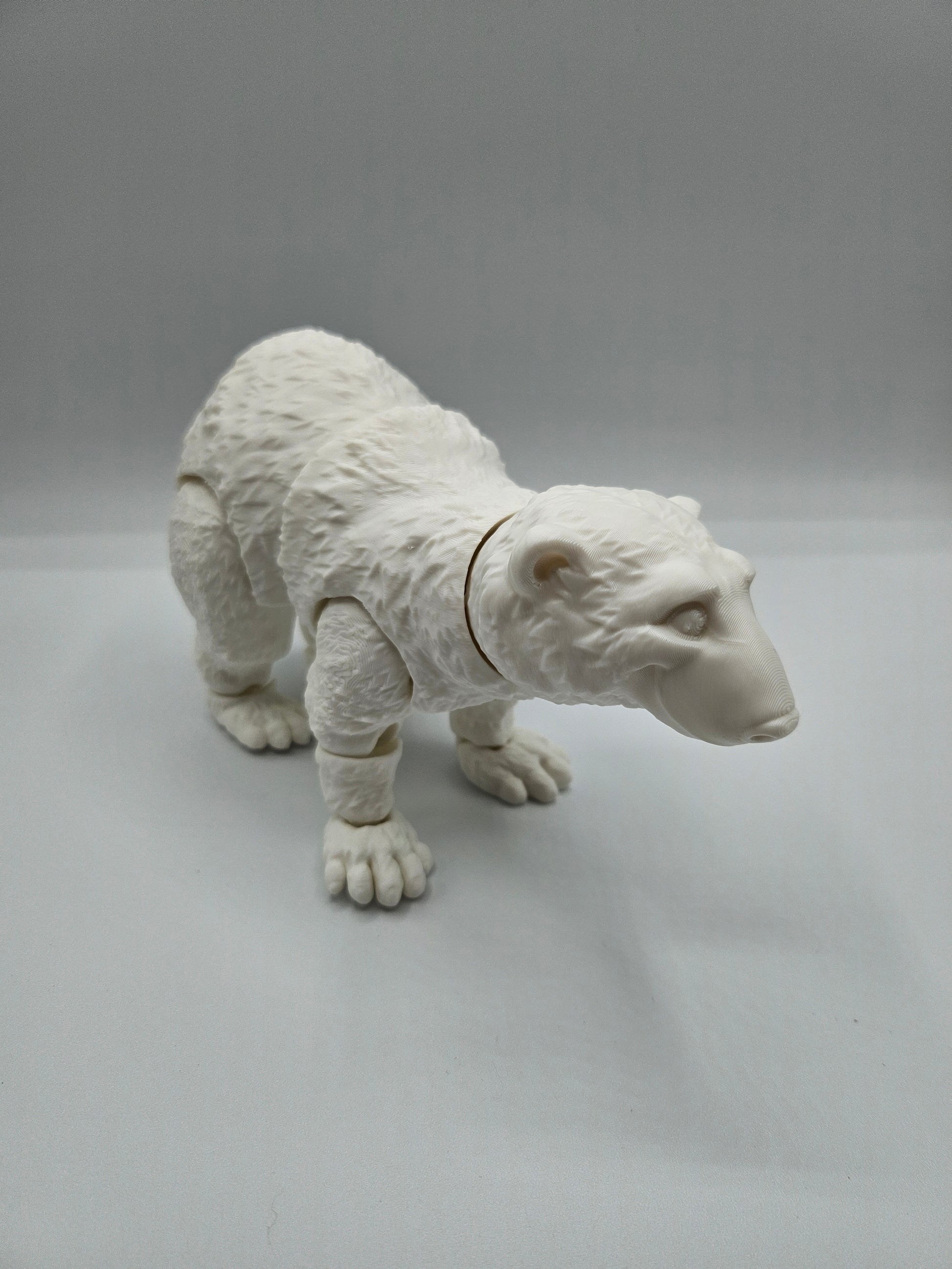 8” 3D printed articulated Standing Polar Bear - - The Puntique