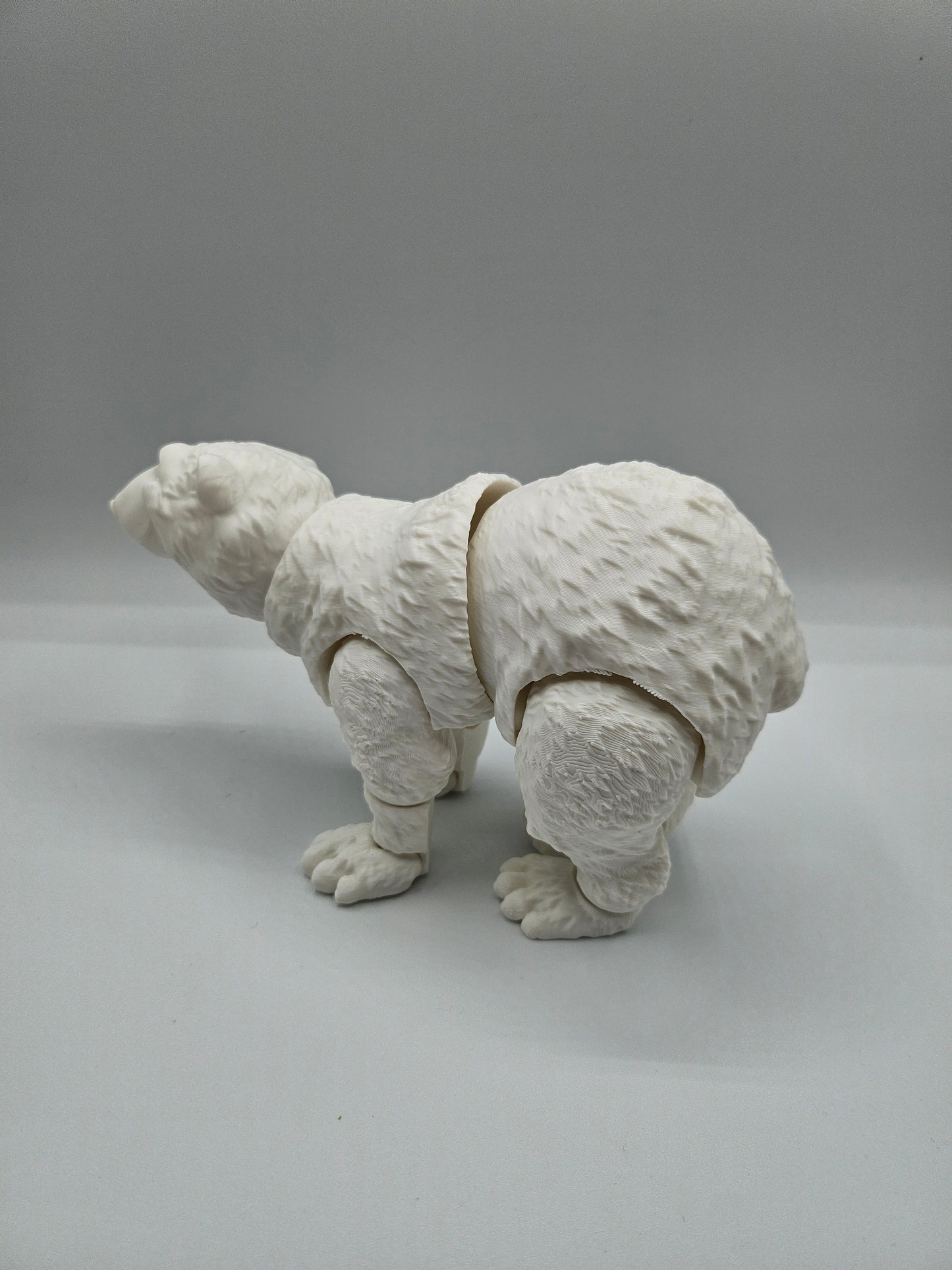 8” 3D printed articulated Standing Polar Bear - - The Puntique