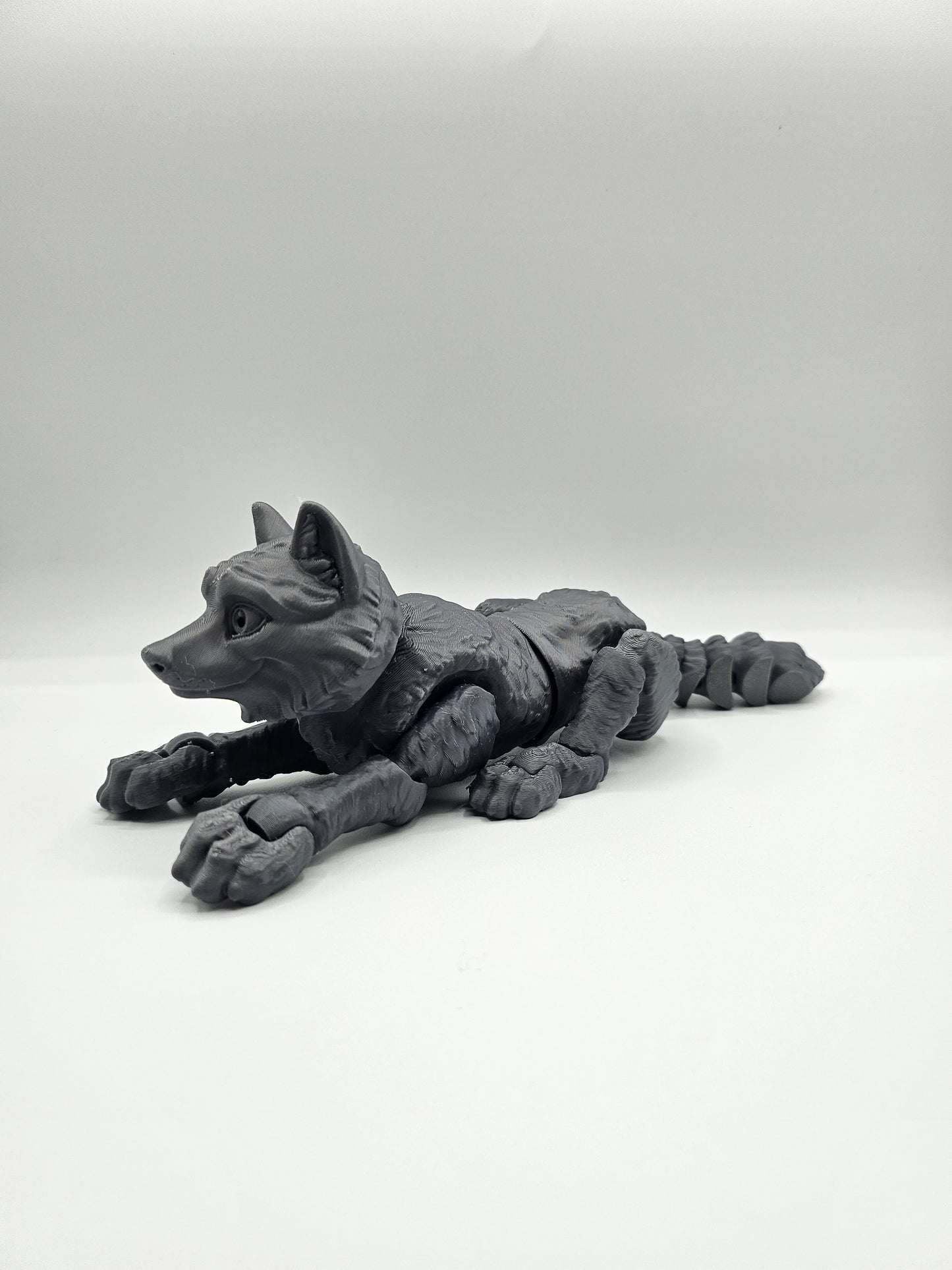 9” 3D printed articulated Standing Timber Wolf - - The Puntique