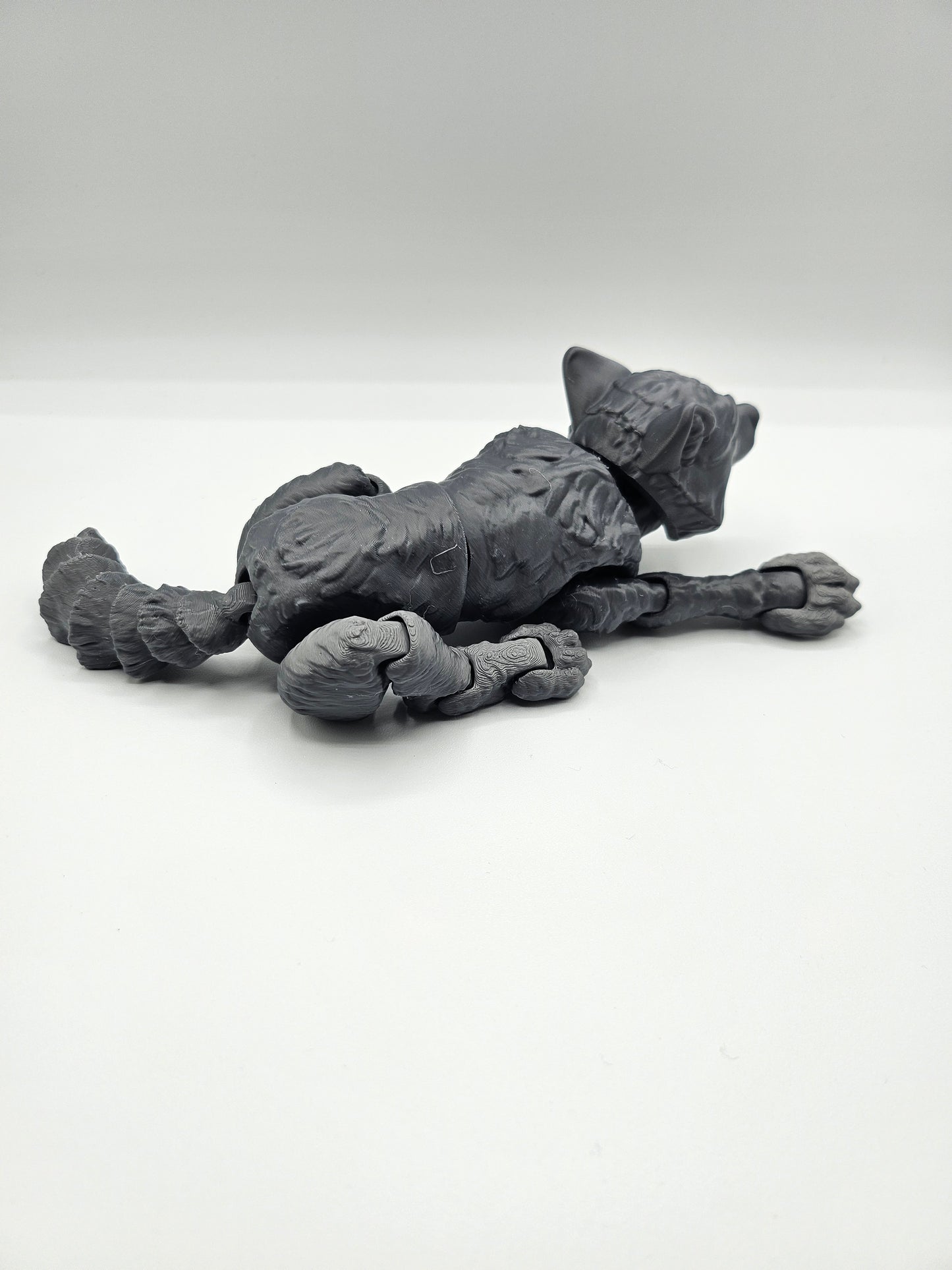 9” 3D printed articulated Standing Timber Wolf - - The Puntique