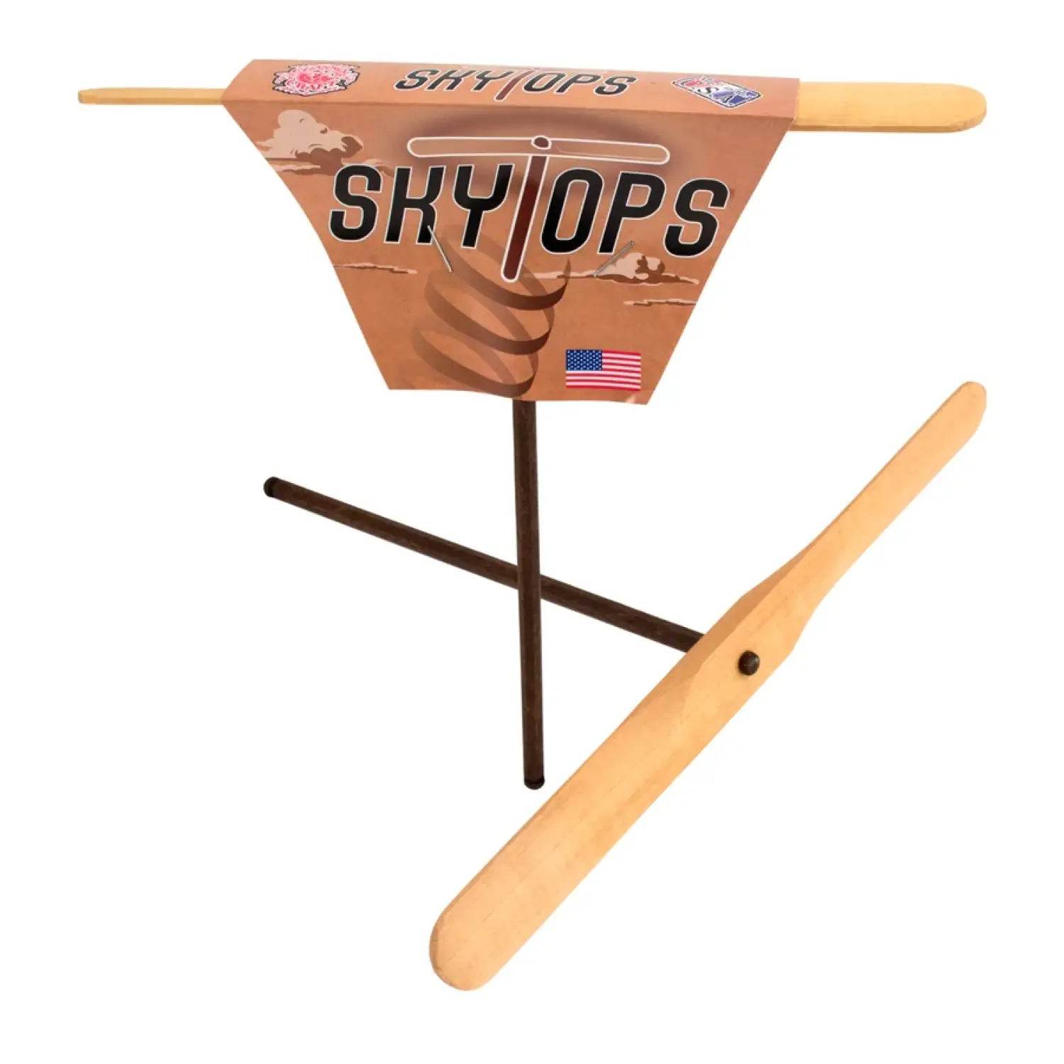 Natural Wooden Skytop Whirligig Hand Powered Helicopter - Channel Craft