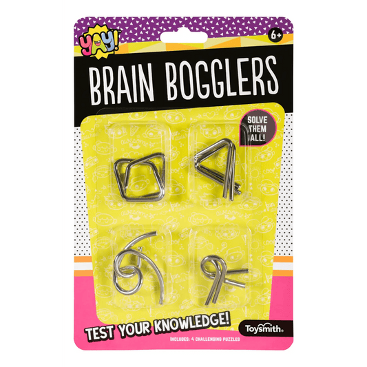 Toysmith - Yay! Brain Bogglers, Four Challenging Puzzles, Fun Size - Toysmith