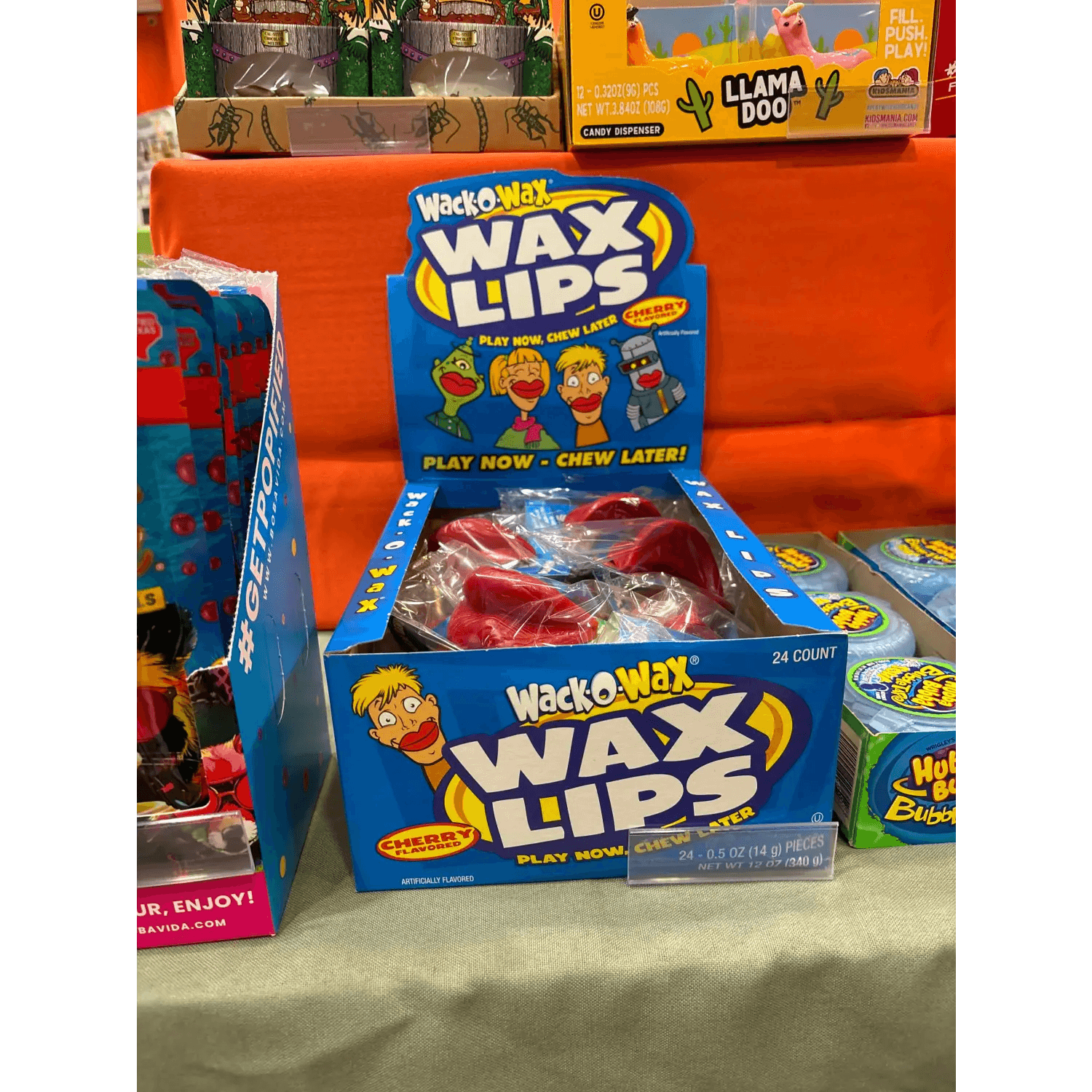 WACK-O-WAX WAX LIPS CHERRY FLAVORED 0.04 OZ - Nassau Candy