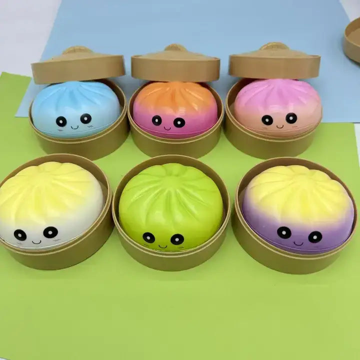 Dumpling Shape Squishy Stress Relief Slow Rising Fidget Toy - - The Puntique
