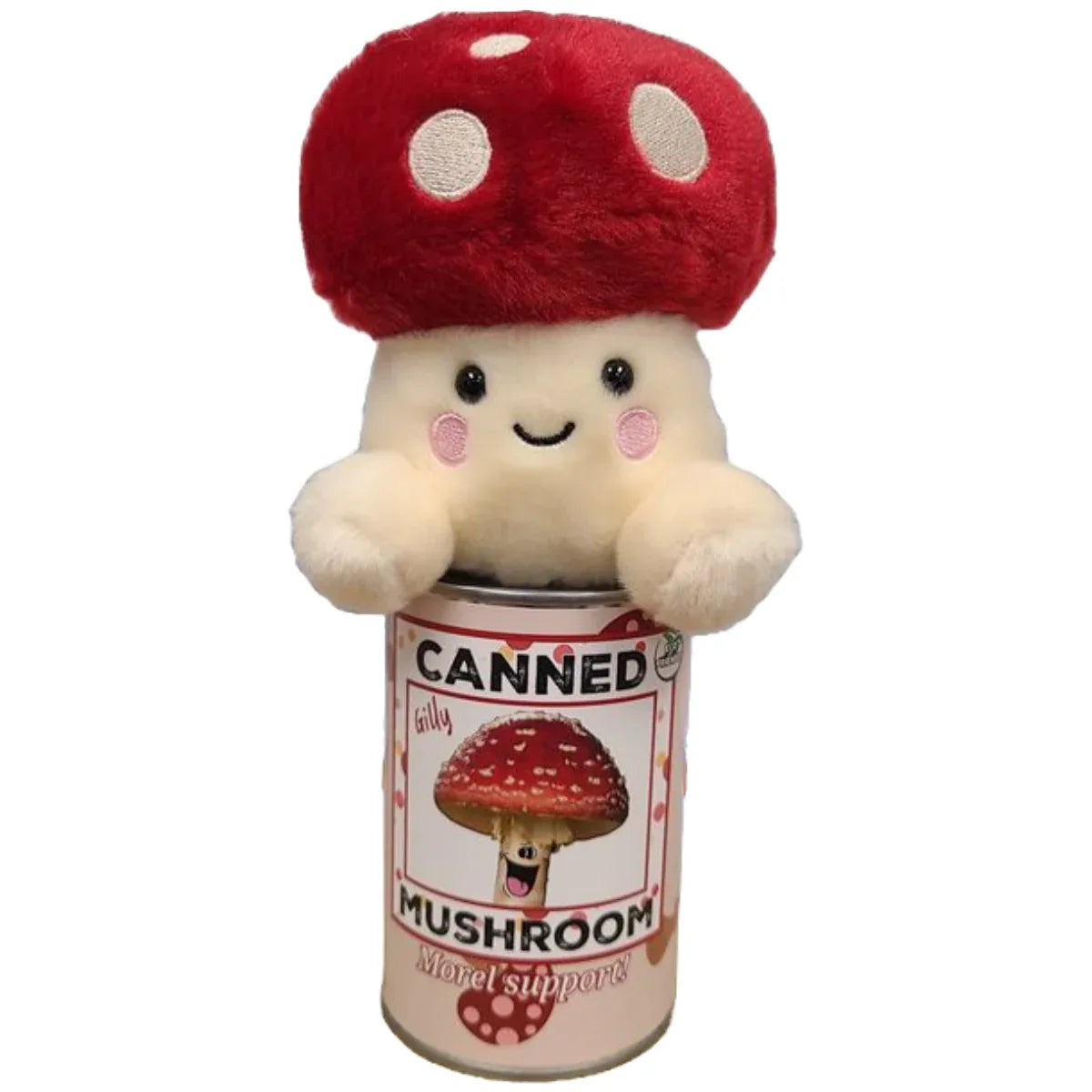 Canned Mushroom - Amanita Mushroom Plush Gift in Can w/Jokes - - The Puntique