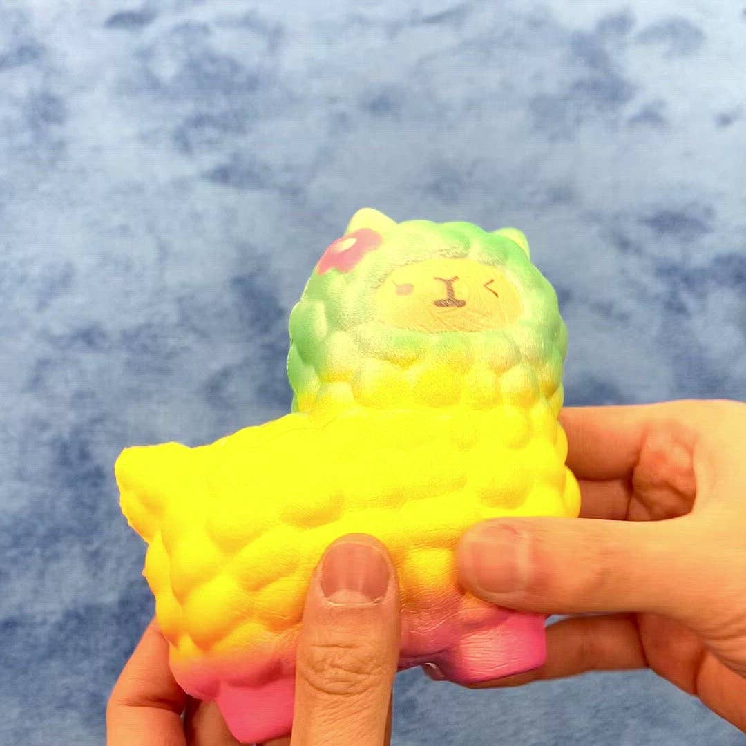 Rainbow Llama Squishy - - The Puntique