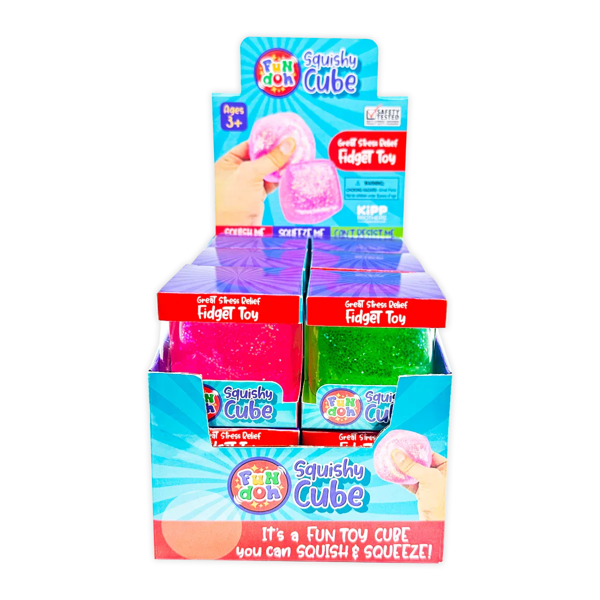 Squish & Squeeze Sparkle Cube Ball Fidget Toy - - The Puntique