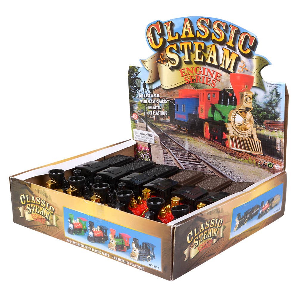 10" Steam Engine Locomotive Diecast Pull Back