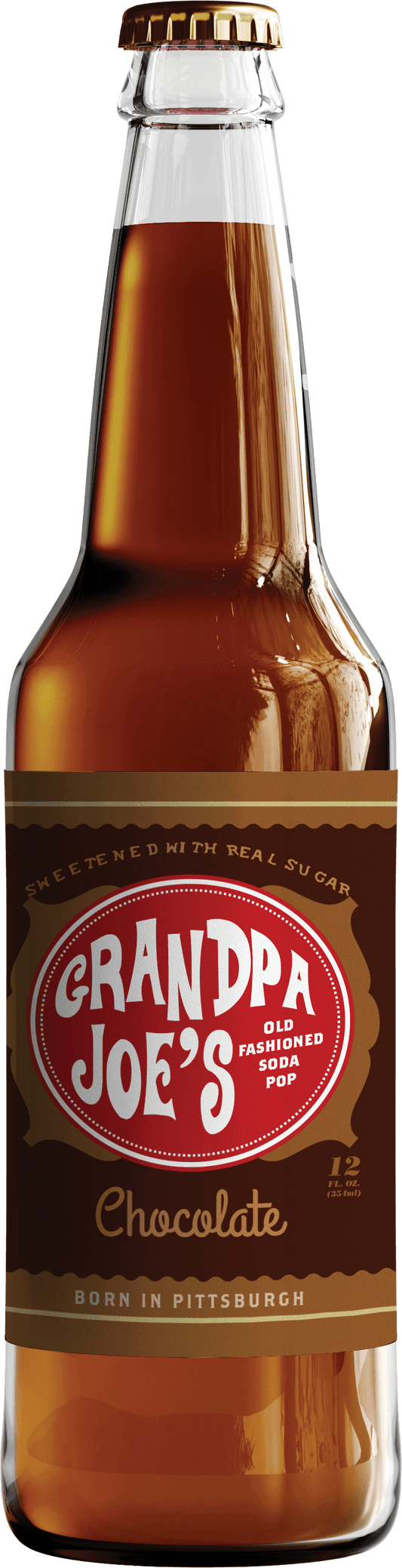 Grandpa Joe's Chocolate Soda, 12oz Glass Bottle - Grandpa Joe's Candy Shop