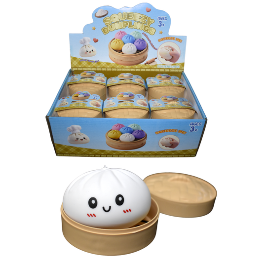 Squeezy Dumpling Toy – White (3.5") MSDS1 - - The Puntique
