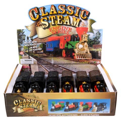10" Steam Engine Locomotive Diecast Pull Back